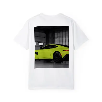 Aston Martin Vantage Lime Green Garage Shot