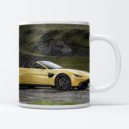 Aston Martin Vantage Roadster Yellow Rocky Landscape
