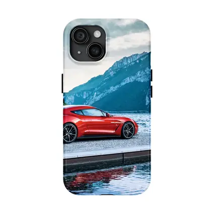 Aston Martin Vanquish Zagato Red Lakeside Mountains