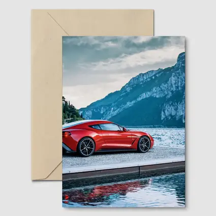 Aston Martin Vanquish Zagato Red Lakeside Mountains