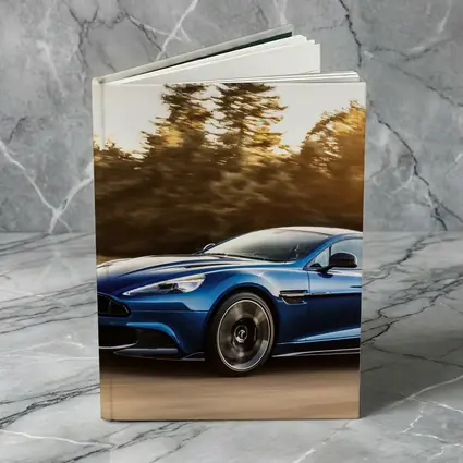 Aston Martin Vanquish Blue Speeding Road