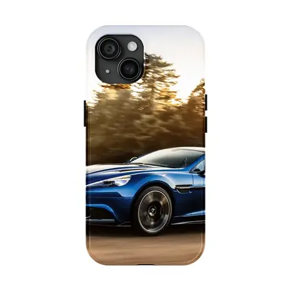 Aston Martin Vanquish Blue Speeding Road