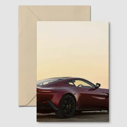 Aston Martin Vantage Red Sunset Coastal View
