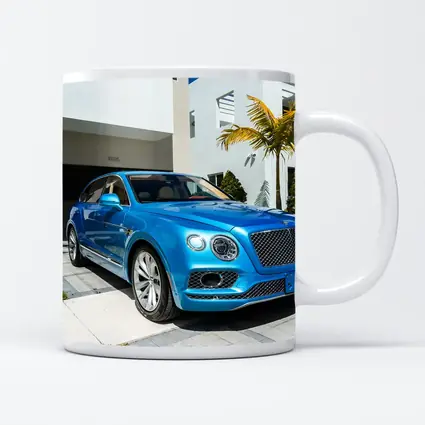 Bentley Bentayga Blue SUV Miami Driveway