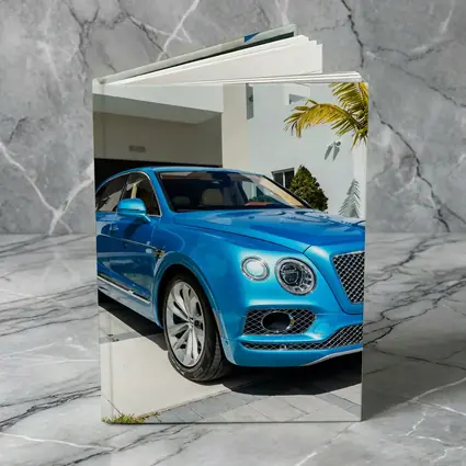 Bentley Bentayga Blue SUV Miami Driveway