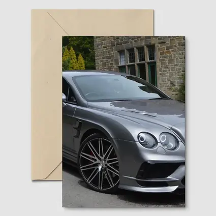 Bentley Continental GT Gray Coupe Stone Building