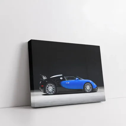 Bugatti Veyron Blue Black Studio Side View