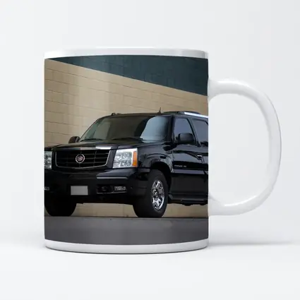 Cadillac Escalade Black SUV Industrial Background