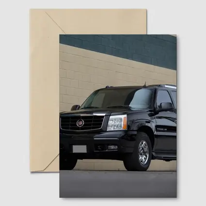 Cadillac Escalade Black SUV Industrial Background