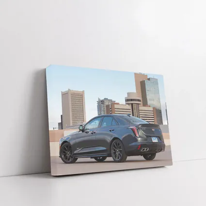 Cadillac CT4 V Gray Sedan City Background