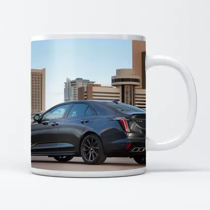 Cadillac CT4 V Gray Sedan City Background