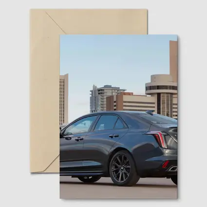 Cadillac CT4 V Gray Sedan City Background