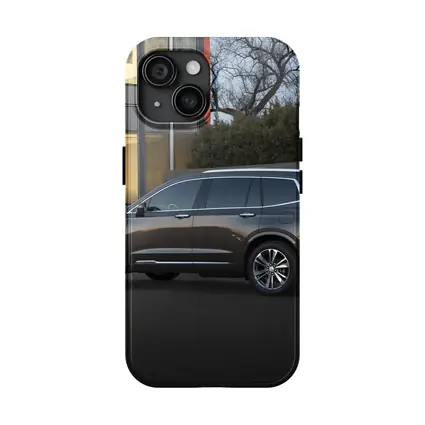Cadillac XT6 Dark Gray SUV Urban Setting