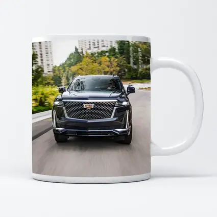 Cadillac Escalade Driving City Street Front View