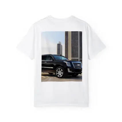 Cadillac Escalade Black SUV City Buildings