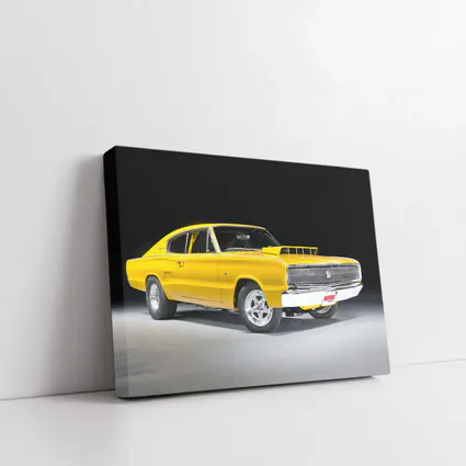 Dodge Charger Classic Yellow Muscle Car Studio
