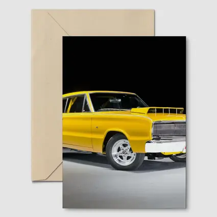 Dodge Charger Classic Yellow Muscle Car Studio
