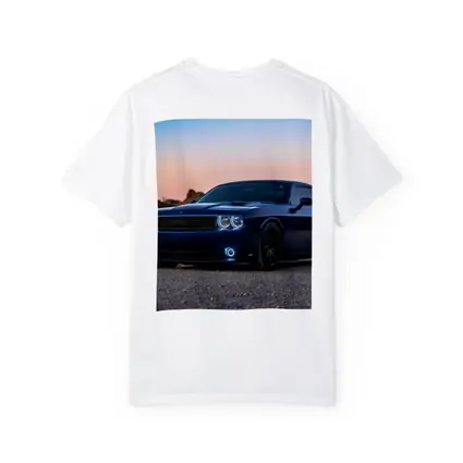 Dodge Challenger Blue Muscle Car Desert Sunset