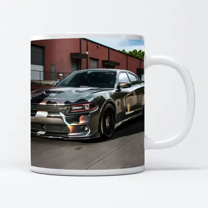 Dodge Charger Satin Camo Wrap Industrial Lot