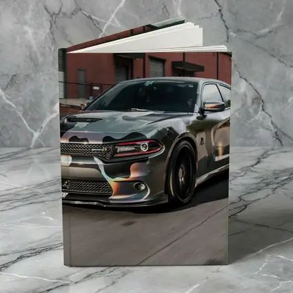 Dodge Charger Satin Camo Wrap Industrial Lot