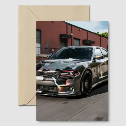 Dodge Charger Satin Camo Wrap Industrial Lot