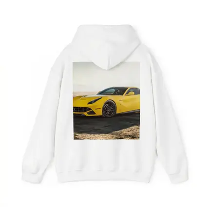 Yellow Ferrari F12 Desert Dry Lake