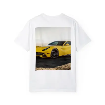 Yellow Ferrari F12 Desert Dry Lake
