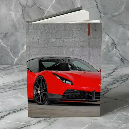 Ferrari 488 GTB Red Against Concrete Wall