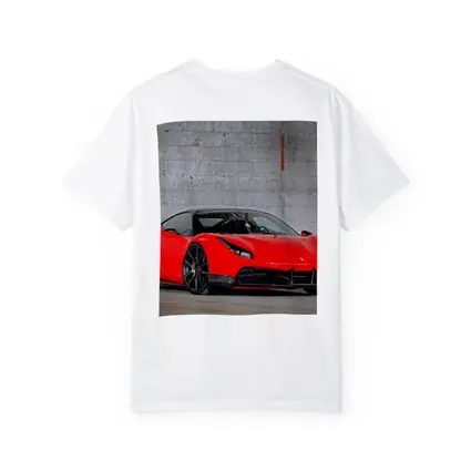 Ferrari 488 GTB Red Against Concrete Wall