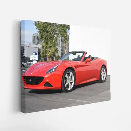 Ferrari California T Red Convertible Parked Outdoors