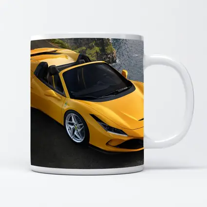 Ferrari F8 Spider Yellow Coastal Cliffside View