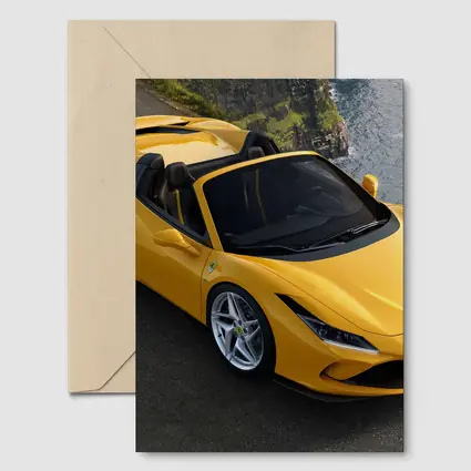 Ferrari F8 Spider Yellow Coastal Cliffside View
