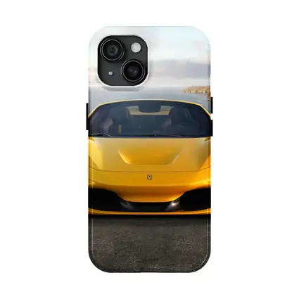 Ferrari F8 Yellow Coastal Cliffside Front View