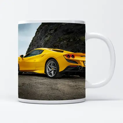 Ferrari F8 Yellow Supercar Rocky Coastal Road