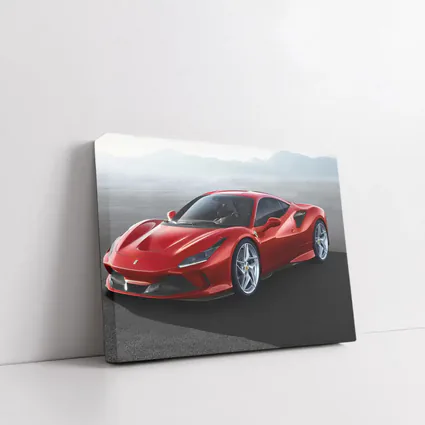 Ferrari F8 Tributo Red Mountain Background