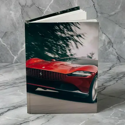 Ferrari Roma Red Sports Car Forest Road