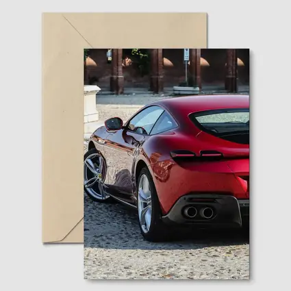 Ferrari Roma Red Coupe Cobblestone Square