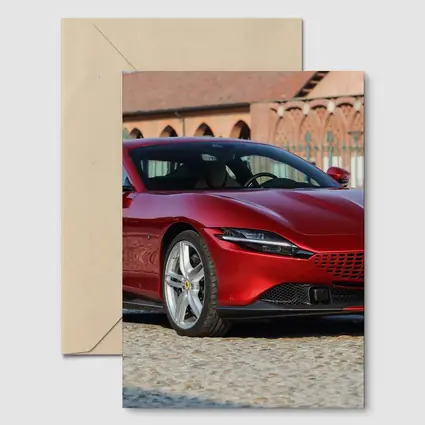 Ferrari Roma Red Coupe Cobblestone Setting