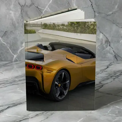 Ferrari SF90 Spider Gold Supercar Rear View