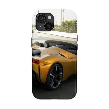 Ferrari SF90 Spider Gold Supercar Rear View
