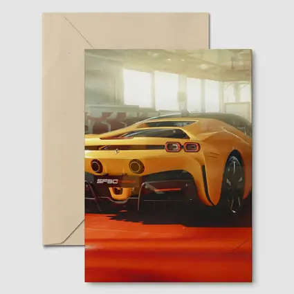 Ferrari SF90 Stradale Yellow Garage Shot
