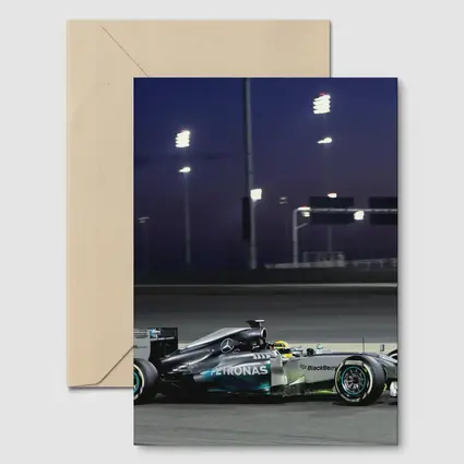 Mercedes AMG F1 Car Night Race Track
