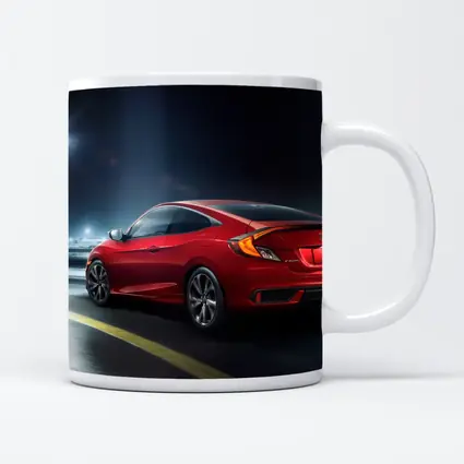 Honda Civic Coupe Red Night Street
