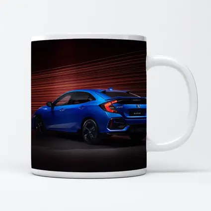 Honda Civic Hatchback Blue Neon Light Streaks