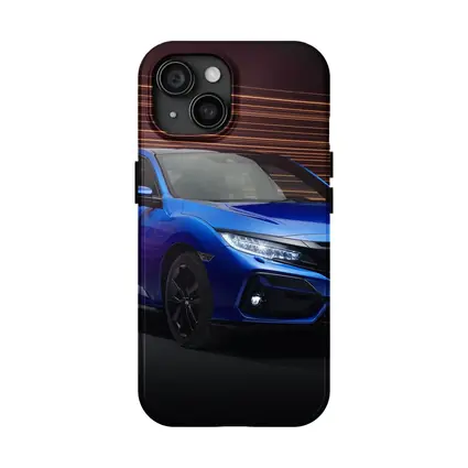 Honda Civic Hatchback Blue Studio Dark Background
