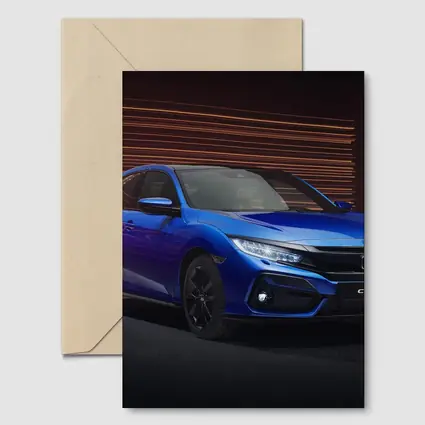 Honda Civic Hatchback Blue Studio Dark Background