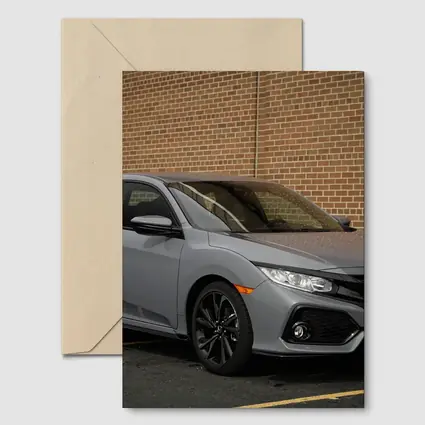 Honda Civic Sport Hatchback Gray Brick Background