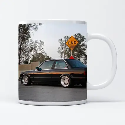 BMW E30 Black Coupe Street Scene