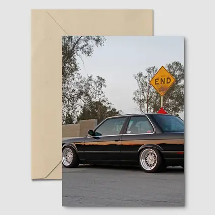 BMW E30 Black Coupe Street Scene