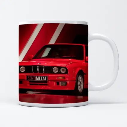 BMW E30 Red Classic Car Dark Studio